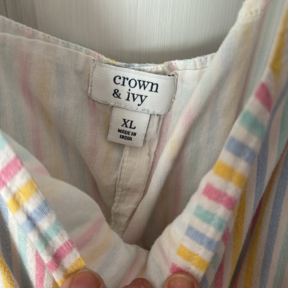 crown & ivy Pastel Rainbow Striped Midi Dress - Picture 2 of 3